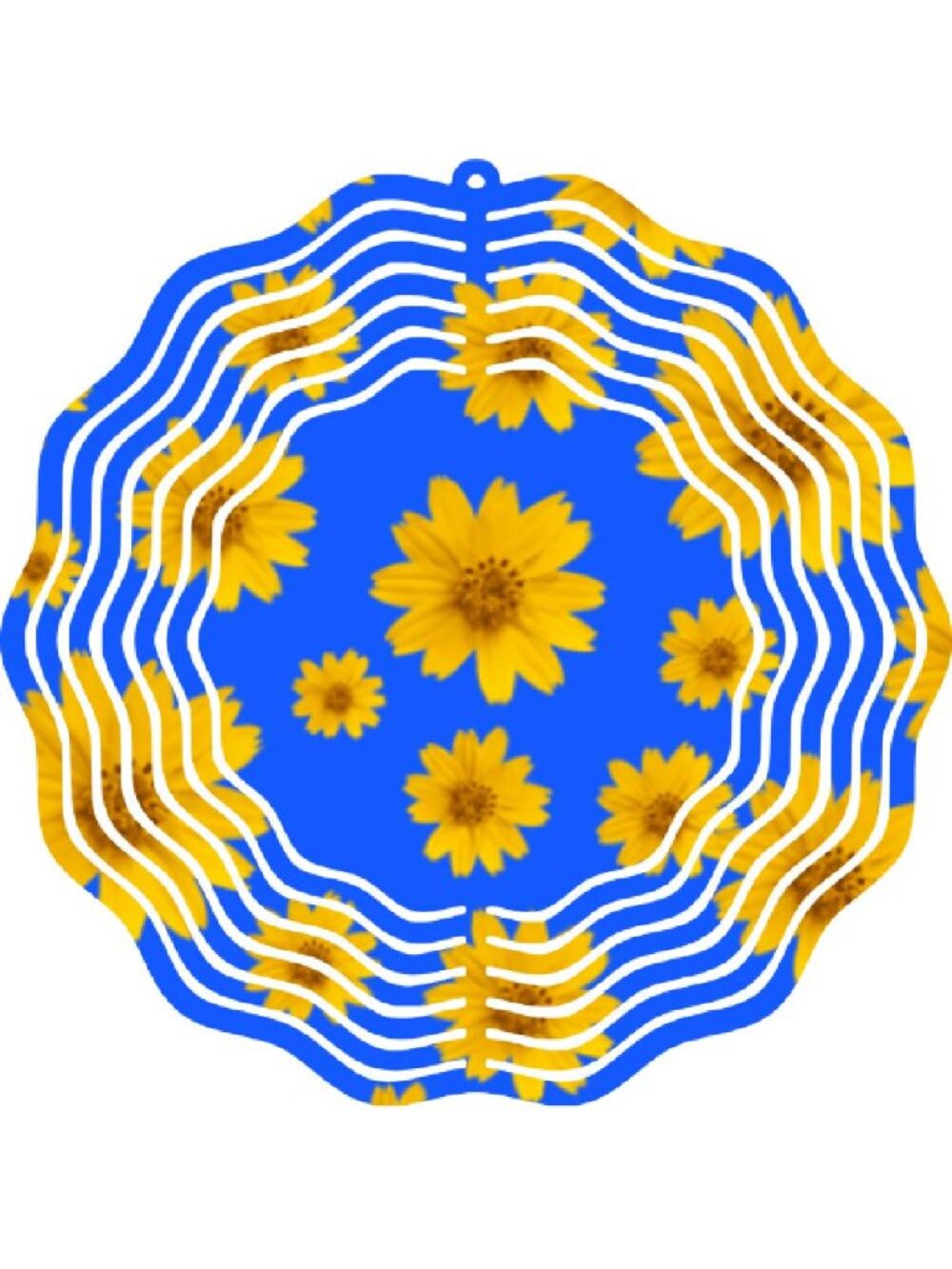 Versatility 10 Inch Metal Blue Sun Flowers Wind Spinner